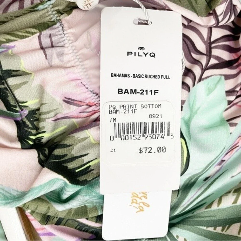 NWT PQ Swim Bahamas Basic Ruched Teeny Cut Bikini Bottoms Size Medium PILYQ NEW
